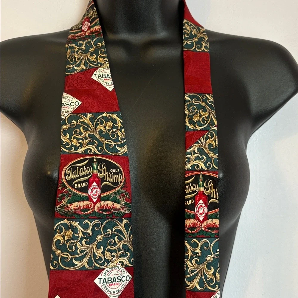 Tabasco Hot Sauce Gulf Shrimp Silk Necktie Tie